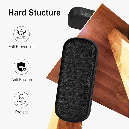 Vista 2 de RayLove Estuche rígido para lentes con paño de limpieza, funda protectora de piel sintética para lentes de sol