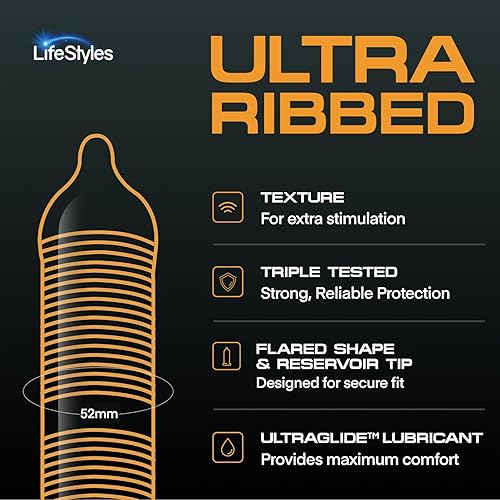 Miniatura 10 de LifeStyles Sensación ultra sensible Sensación natural Lubricó condones de látex negro 40 cuentas 1746