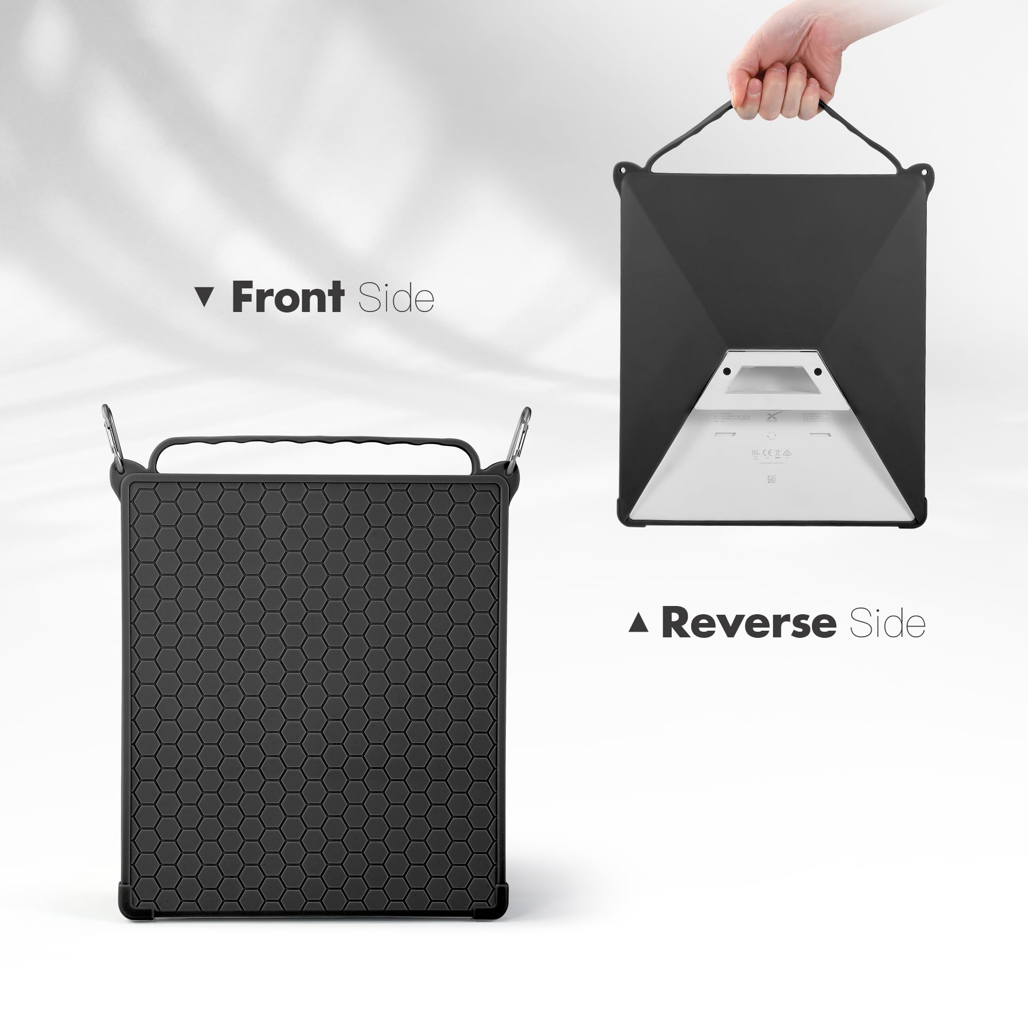 Starlink Mini Protective Cover, Silicone Protective Case for Starlink Mini Dish with Handle and Carabiner for Easy Carrying (Black)