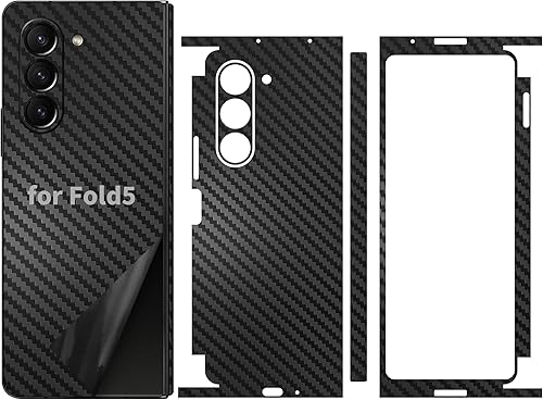 Miniatura 1 de Para Samsung Galaxy Z Fold 5 Etiqueta engomada del teléfono Envoltura de la piel de fibra de carbono Película de una sola pieza 3M vinilo ultra fino