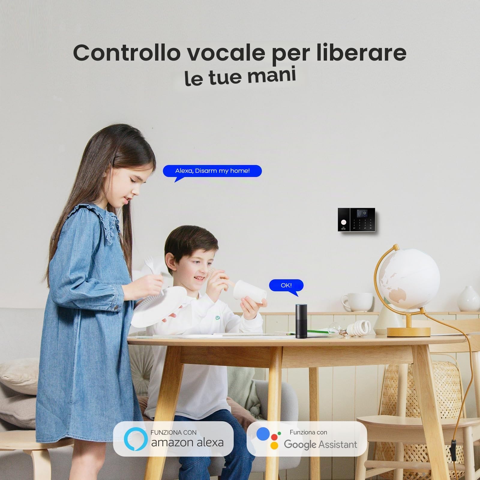 Sistema di sicurezza domestica, sistema di allarme antifurto Wifi 4G GSM, kit da 22 pacchetti con telecamera di Seeurity 3MP, rilevatore di movimento PIR, sensore porta, telecomando