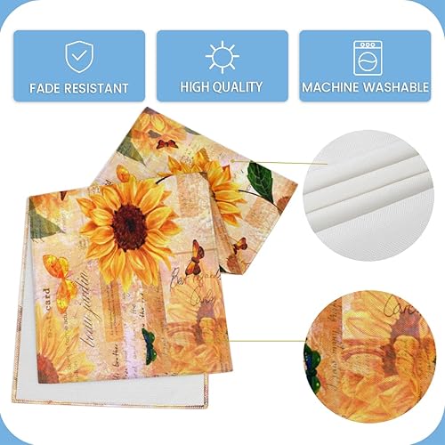 Miniatura 5 de Table Runner Rustic Floral Sunflowers, Autumn Rustic Linen Table Cloth Kitchen Dining Table Decor for Home Party 13 x 72 Inches