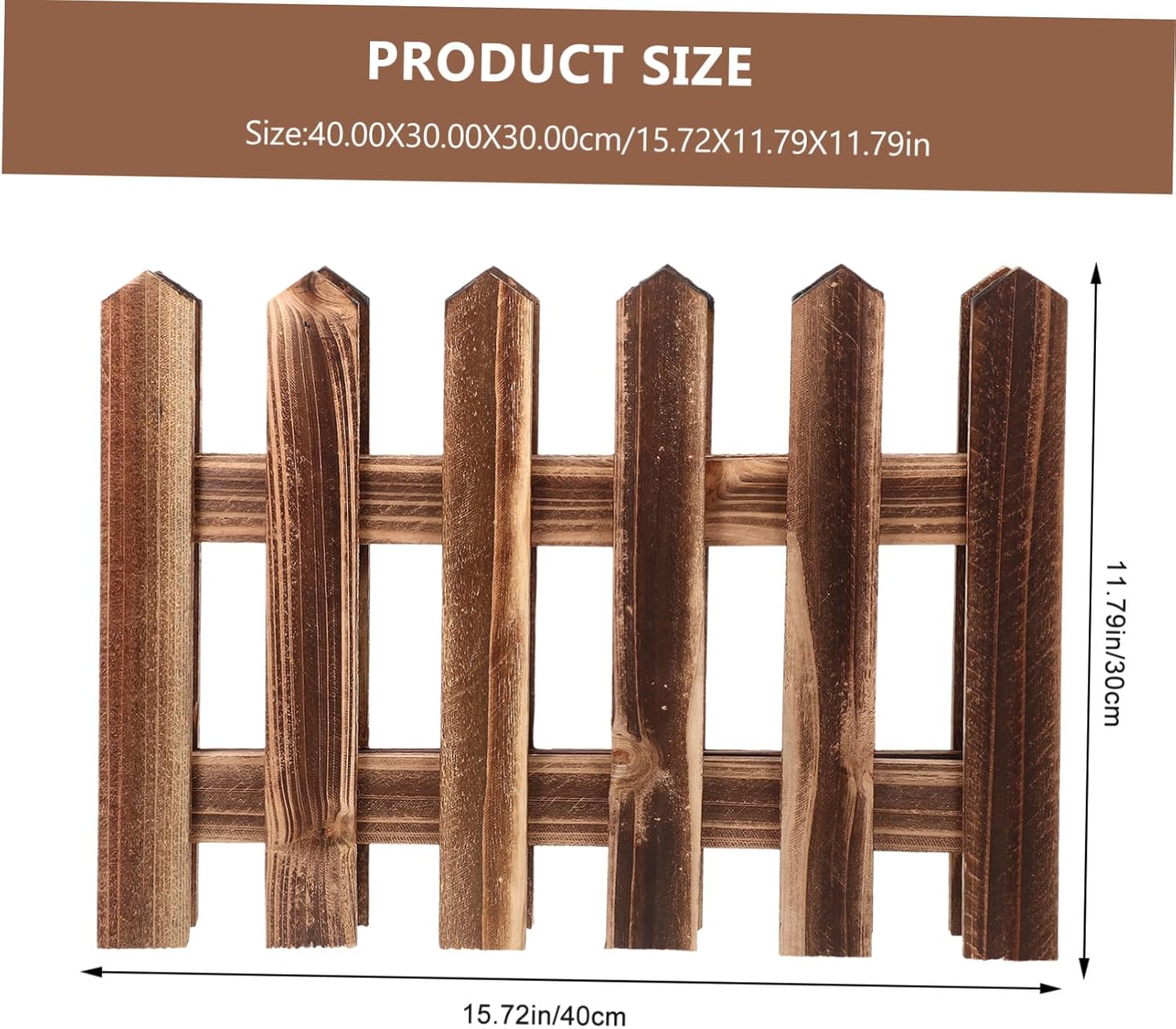 Carbonized Wooden Garden Fence Edging High Long Rustic Landscape Border for Flower Beds Lawn and Driveways Flexible Outdoor Lawn Decor with Smooth Finish