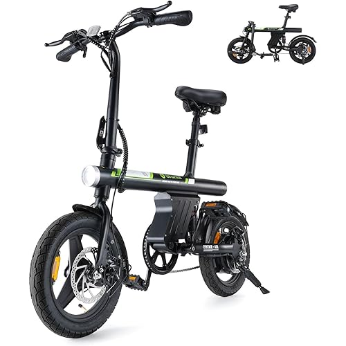 isinwheel Electric Bike for Adult 500W Motor, 20 mph Folding Ebike, 14"/16"/20" Adult Electric Bicycles with Smart Uphill, 280.8Wh/374.4Wh Battery, Mini E Bikes for Adults and Teens