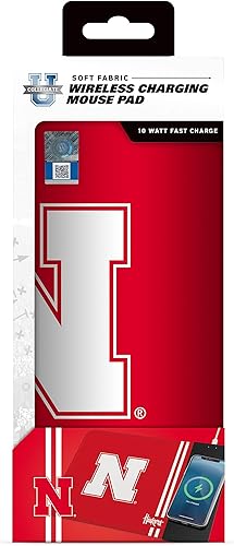 Miniatura 3 de SOAR Alfombrilla de mouse de carga inalámbrica NCAA, Nebraska Cornhuskers