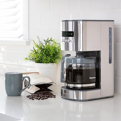Miniatura 2 de Kenmore Cafetera de goteo – Máquina de café programable con olla de cristal, preparación regular y audaz, depósito de agua grande de apagado
