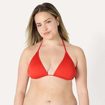 Amazon Essentials Women's Light Support Triangle Bikini Top with Removable Cups