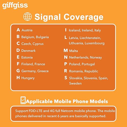 Miniatura 3 de Orange Europe - Tarjeta SIM prepagada durante 28 días - 10 GB de datos de Internet en 4GLTE en Europa, 25 GB + 400 minutos de llamadas en España,