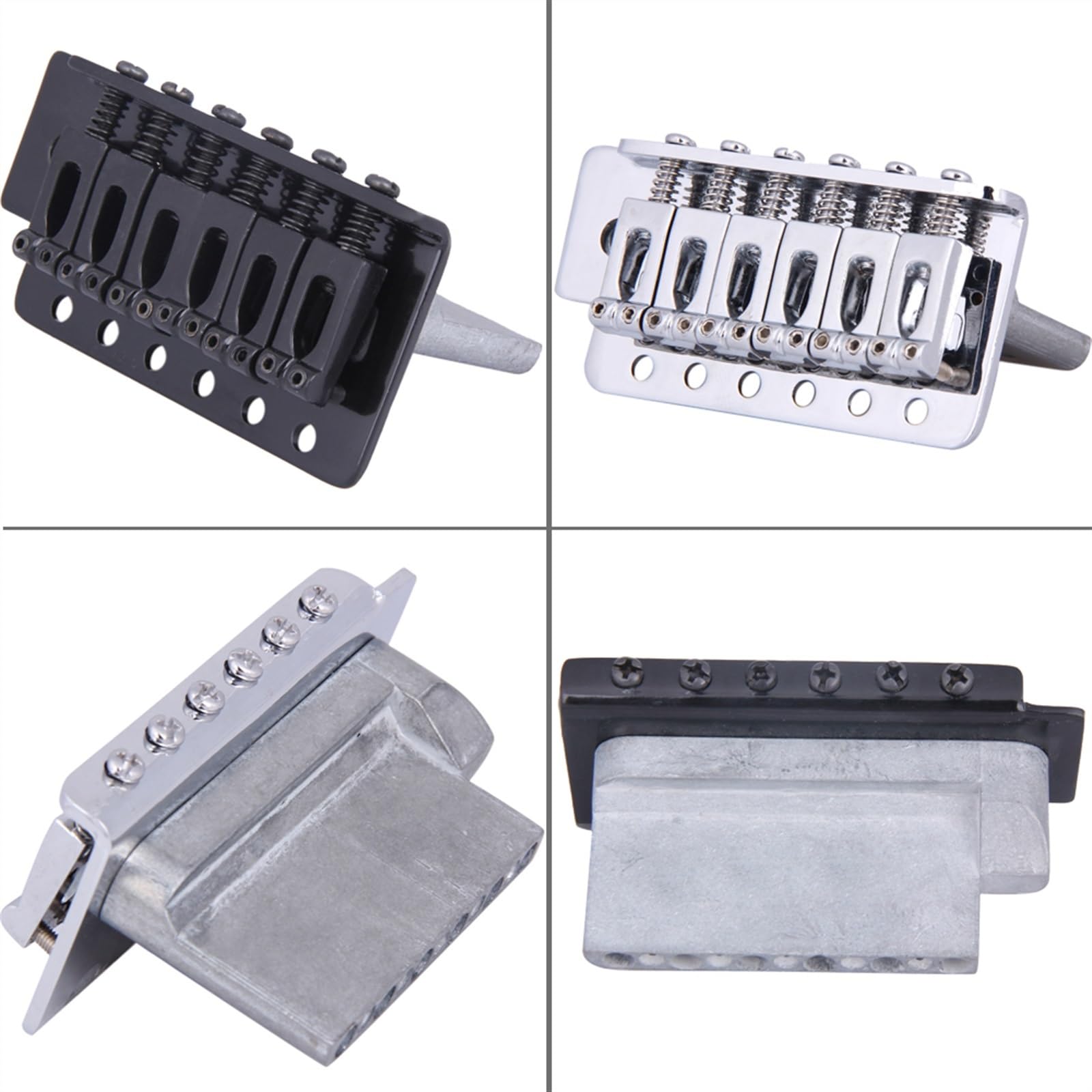 Juego De Puente Para Guitarra Eléctrica Juego De Puente Trémolo Para Piezas De Repuesto Estándar De Guitarra Eléctrica (Color : Black)