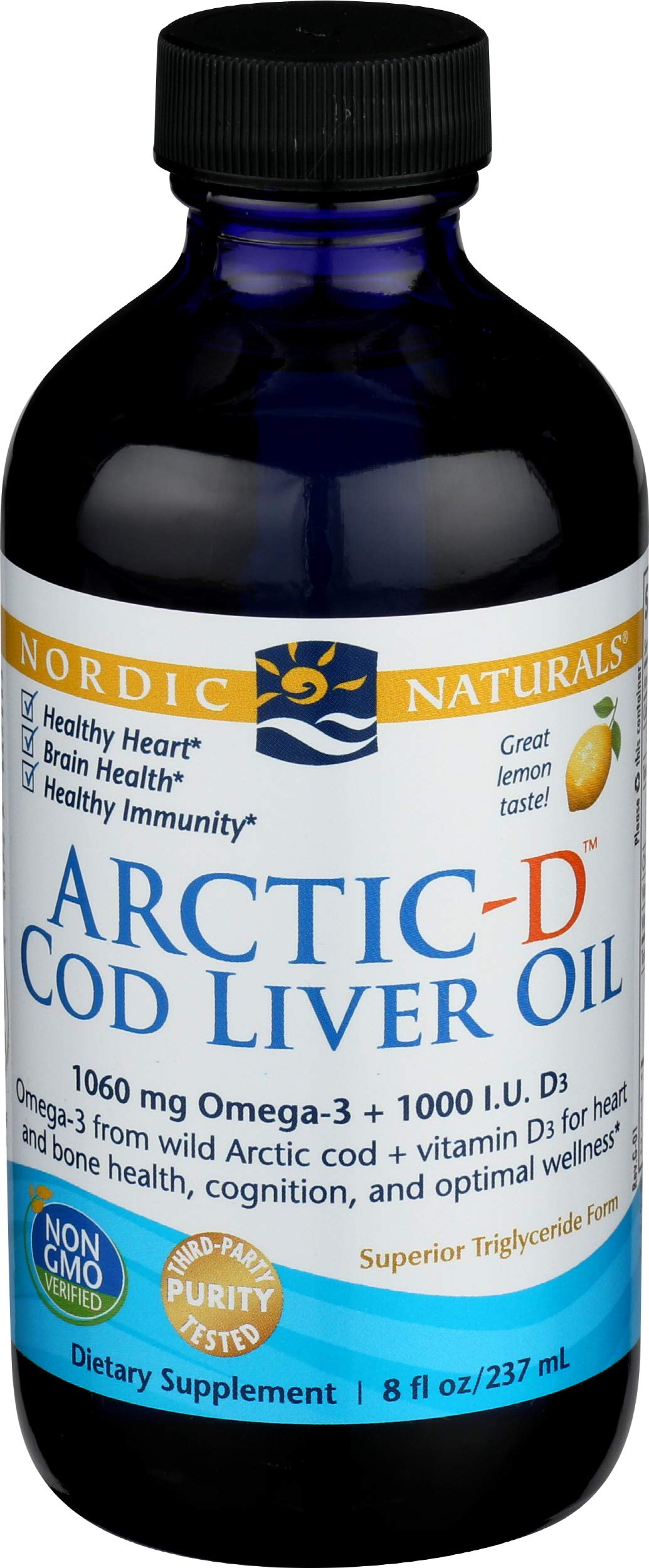 Nordic Naturals Arctic-D Cod Liver Oil, Lemon - 237 ml.