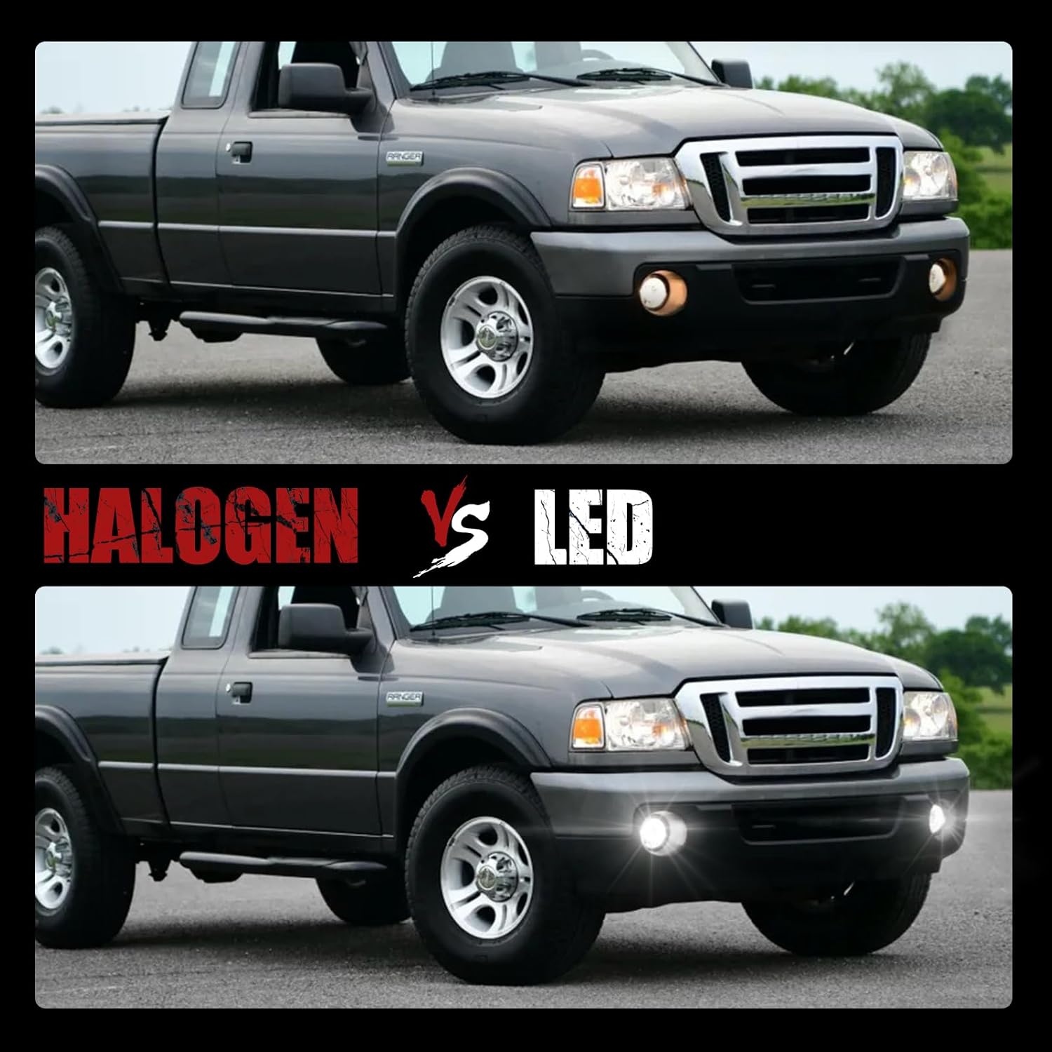 BUNKER INDUST LED Fog Lights Compatible with 2008 2009 2010 2011 ford ranger, Bumper Driving Fog Lamp Kit Replacement Foglight (1 Pair)