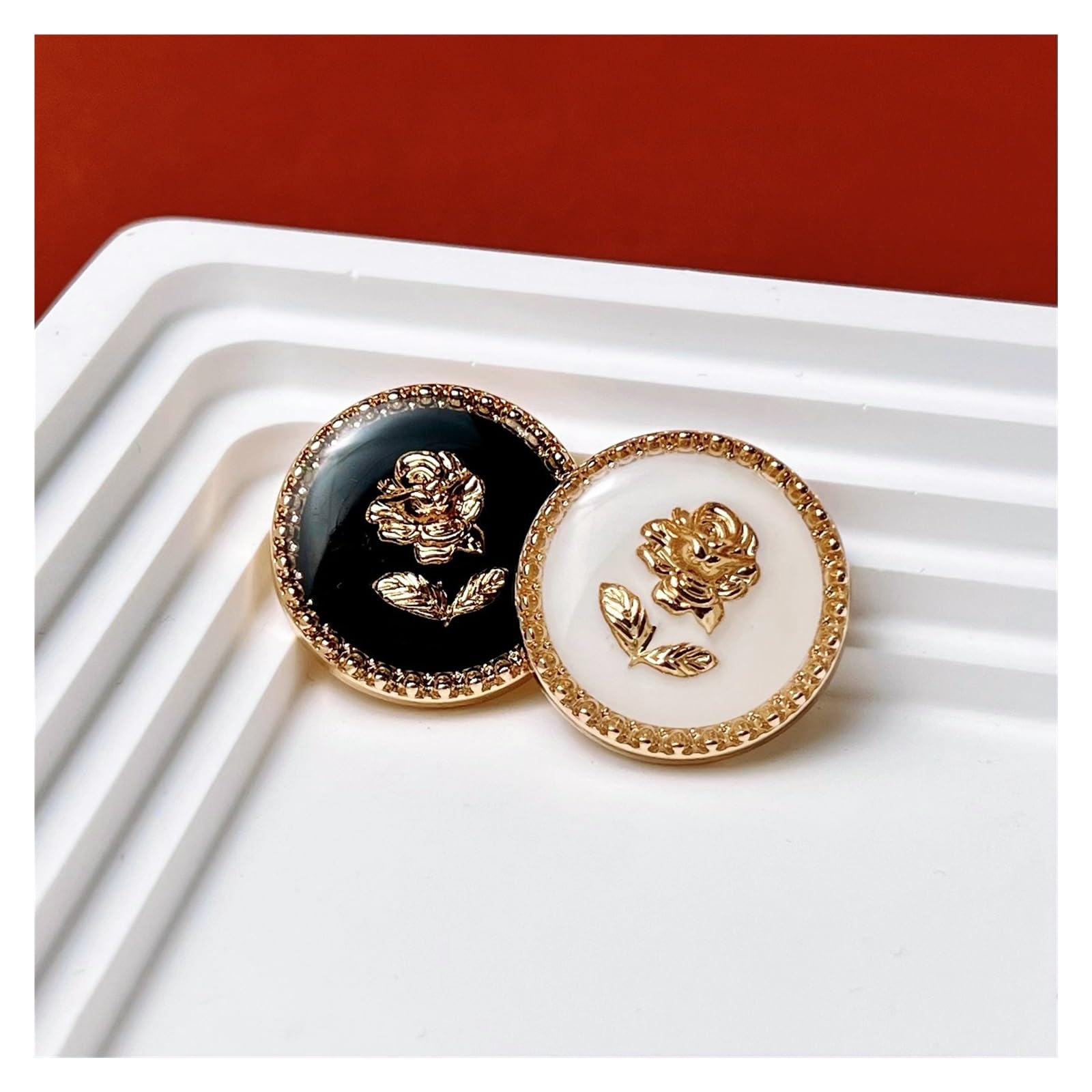 Botones 10pcs Rose Metal Button