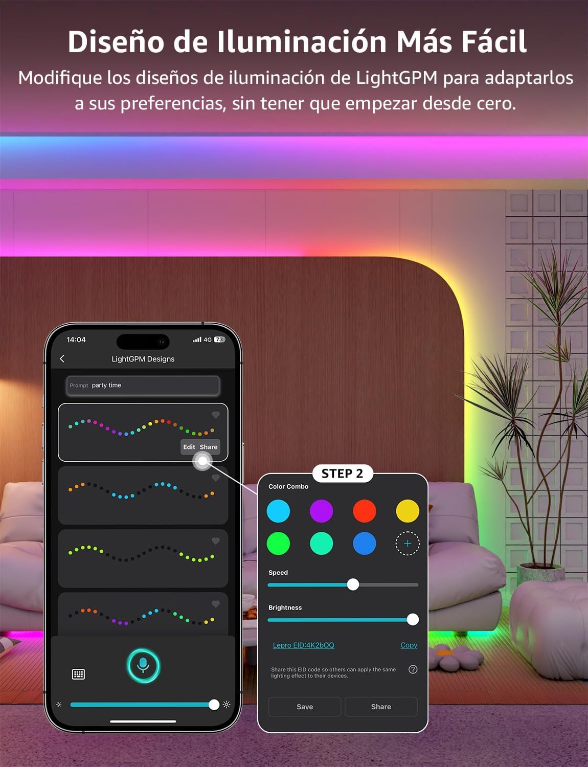 Lepro S1 AI Tira LED 5M, Luces LED MagicColor, Fonciona con Alexa y Google Assistant, Sincronización de Música, Diseñador de Iluminación AI Personalizado, Luz WiFi para Dormitorio, Fiesta, Gaming