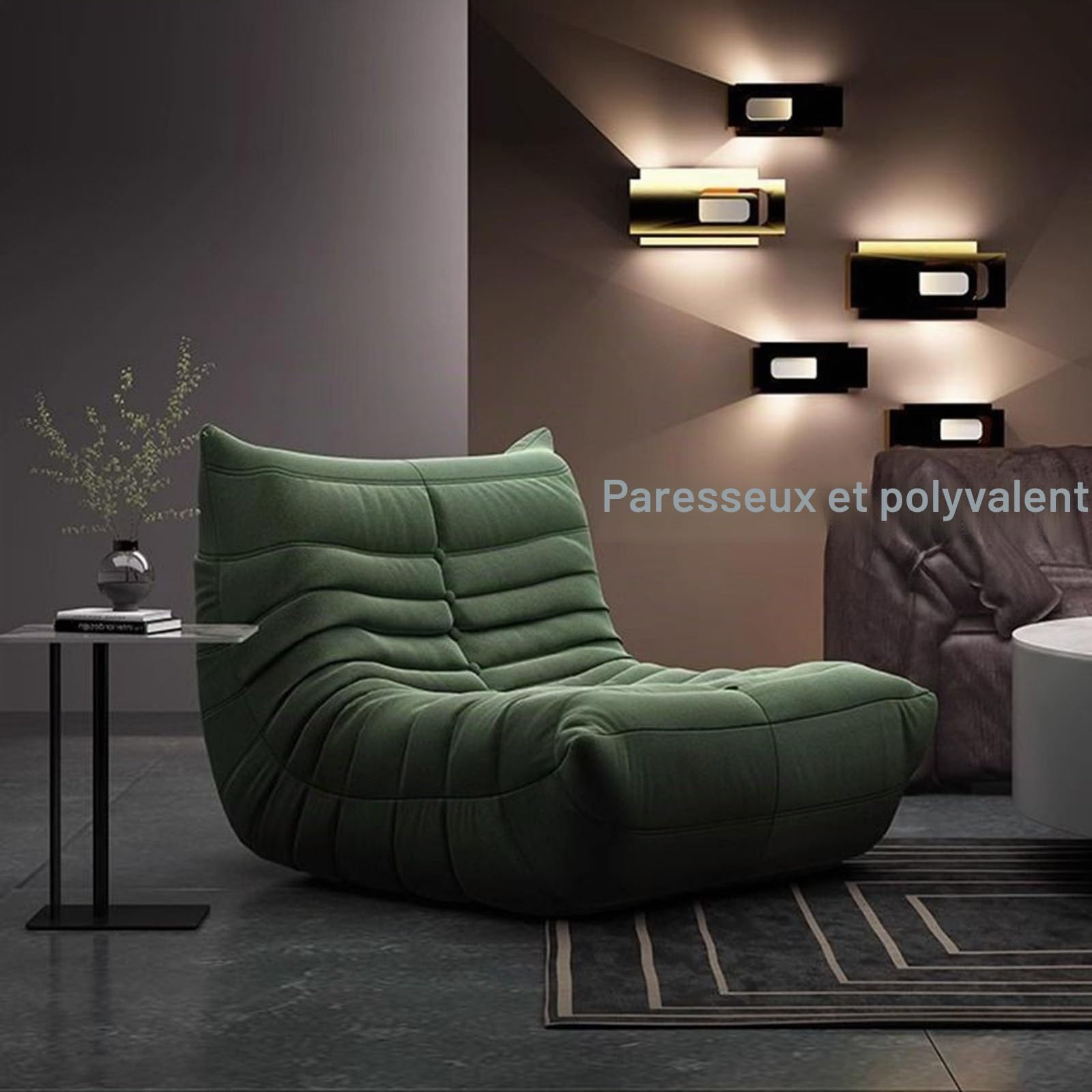Fauteuil Togo,Grand Pouf Poire pour Adultes,Lazy Canapé Individuel Canapé de Sol,avec Mousse Confortable Haute Densité,pour Salon, Chambre À Coucher, Jeux et Bureau A,90 * 93 * 70CM