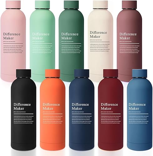 Miniatura 10 de Bokon 10 piezas Regalos de agradecimiento para empleados Botella de agua de agradecimiento a granel 17 oz Acero inoxidable escarchado Botella