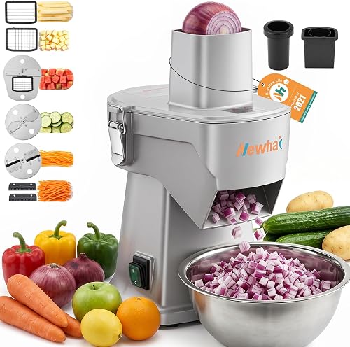 Newhai 4 in 1 Updated Commercial Electric Vegetable Chopper Dicer Slicer