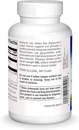 Miniatura 2 de Planetary Herbals Tabletas de regaliz DGL, 100 unidades