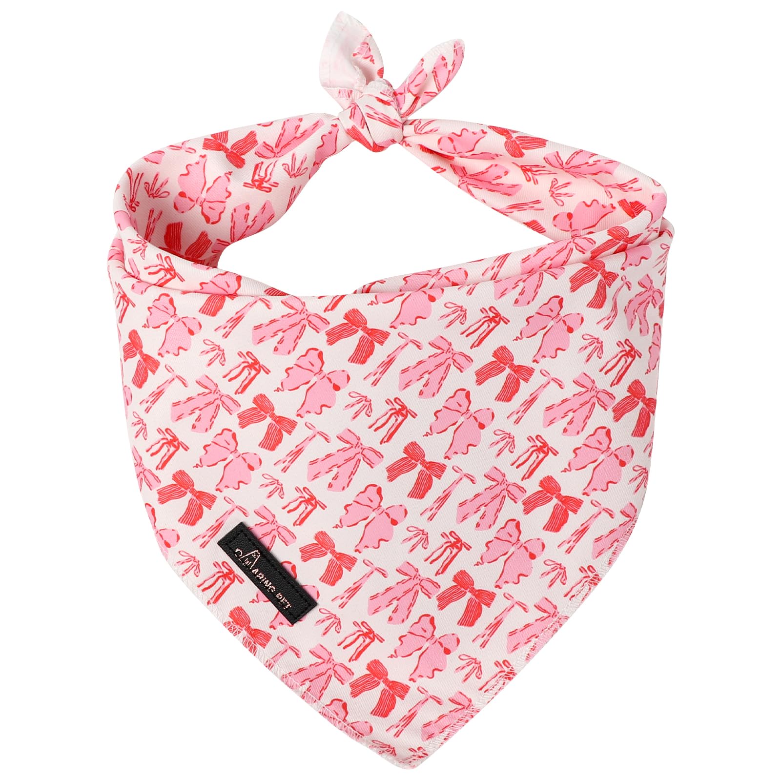 ARING PET Valentine's Day Dog Bandana, Cute Pink Bow Pet Bandanas Scarf Triangle Bibs Handkerchief for Puppy Small Medium Large Boy Girl Dogs-S