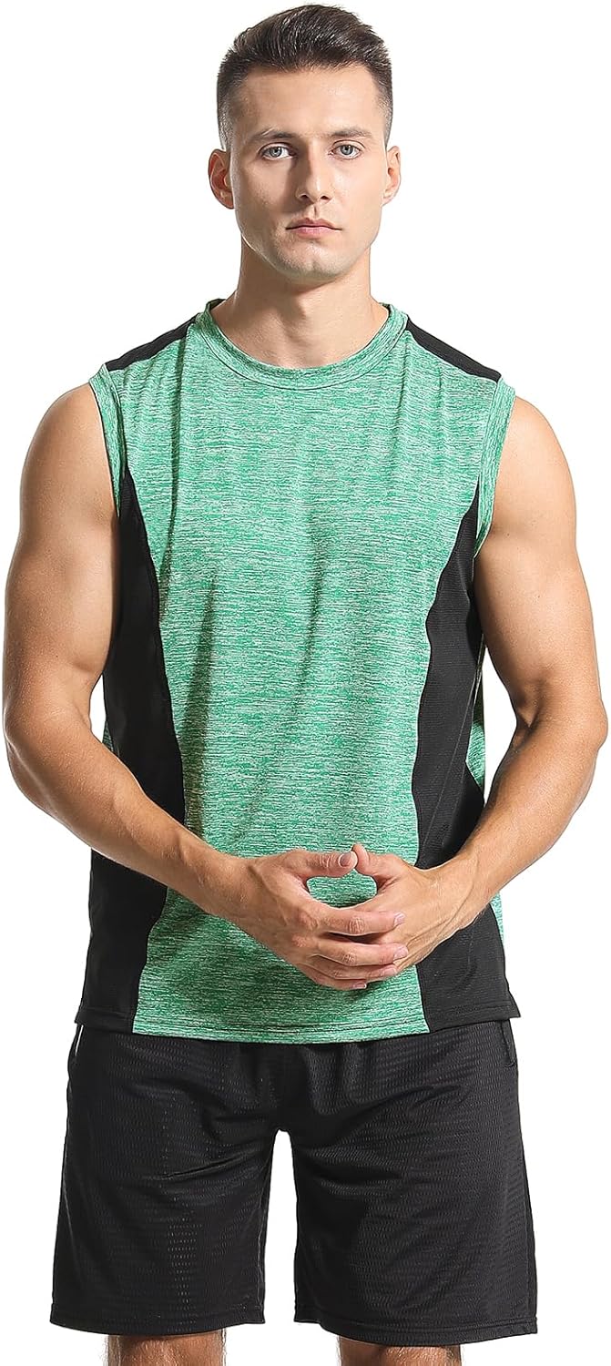 Knuffnee 4 Pack Men's Workout Tank Tops Athletic Gym Muscle Tank Tops Quick Dry Sleeveless T-Shirts - Image 2