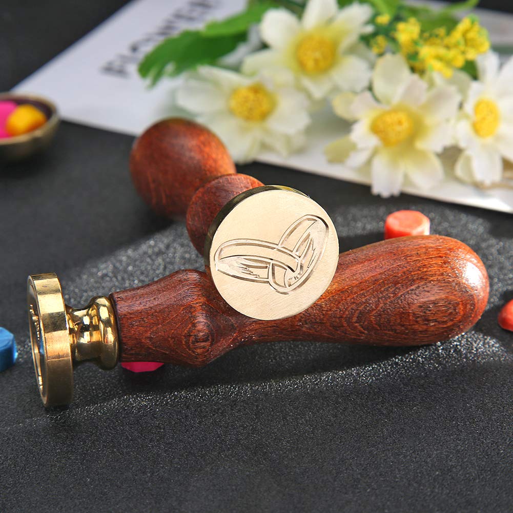 Timbro Ceralacca Con Manico Legno - Per Matrimoni, Inviti, Biglietti, Decorazioni DIY (Anello Di Coppia) - Foto 11