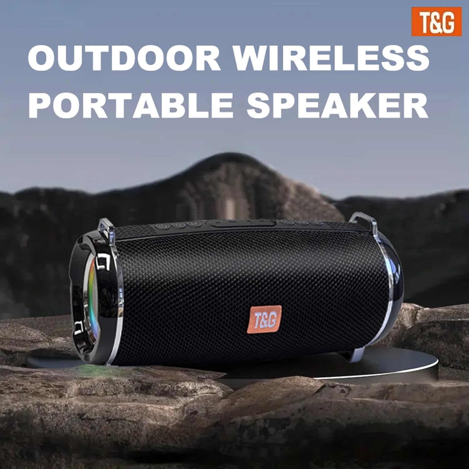 T&G Portable Bluetooth Speaker, 30W 360° Surround Sound IPX4 Waterproof Wireless Speakers, HD Call, RGB Lights, 20H Playtime for Home/Party/Outdoor/Beach, White Elephant Gift - Image 3