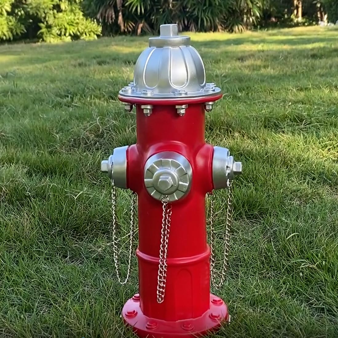 Chambtalie Dog Fire Hydrant Pee Post Statue with 4 Stakes, Fake Fire Hydrant for Dogs to Pee On Puppy Pee Post Training Tool Yard Garden Indoor Lawn Ornament Outdoor Statue