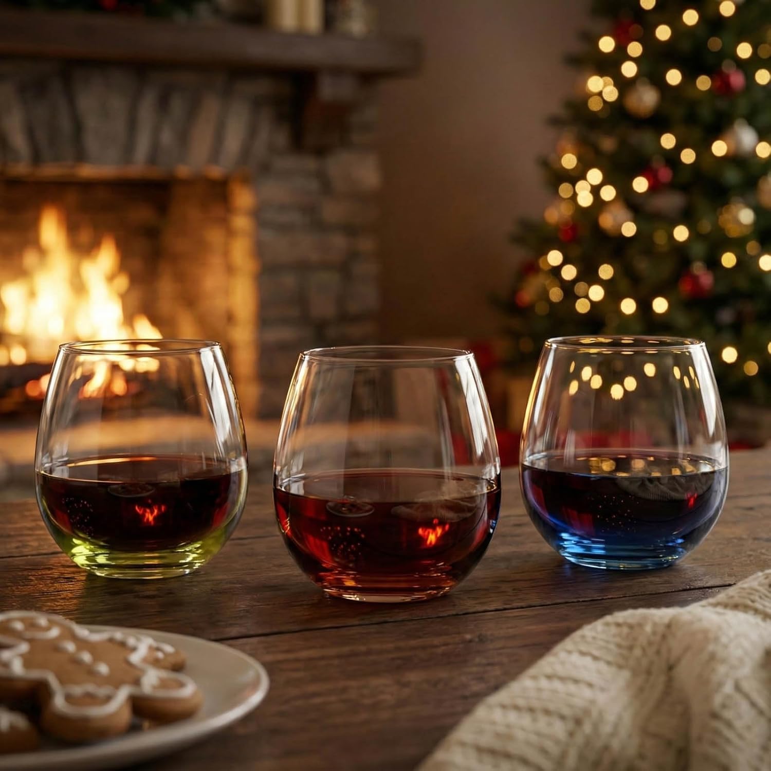 ColoVie 15oz Stemless Wine Glasses Set of 6, Lead-Free Crystal Colored Gradient Wine Glass, Iridescent Ombre Glassware for Red & White Wine, Unique Housewarming & Birthday Gifts for Women - Image 8