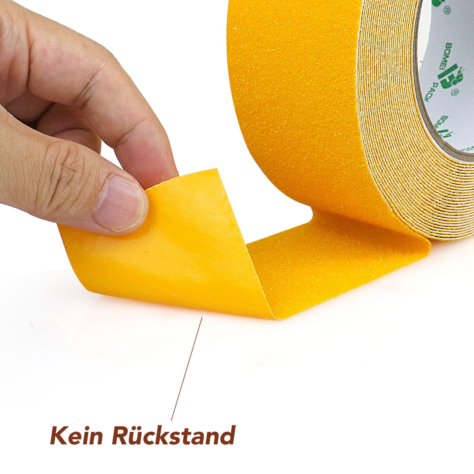 BOMEI PACK Lot de 2 rouleaux de 5 cm x 10 m Jaune Ruban antidérapant adhésif de sécurité haute traction Forte poignée abrasive Bandes antidérapantes pour intérieur et extérieur, marches et sols