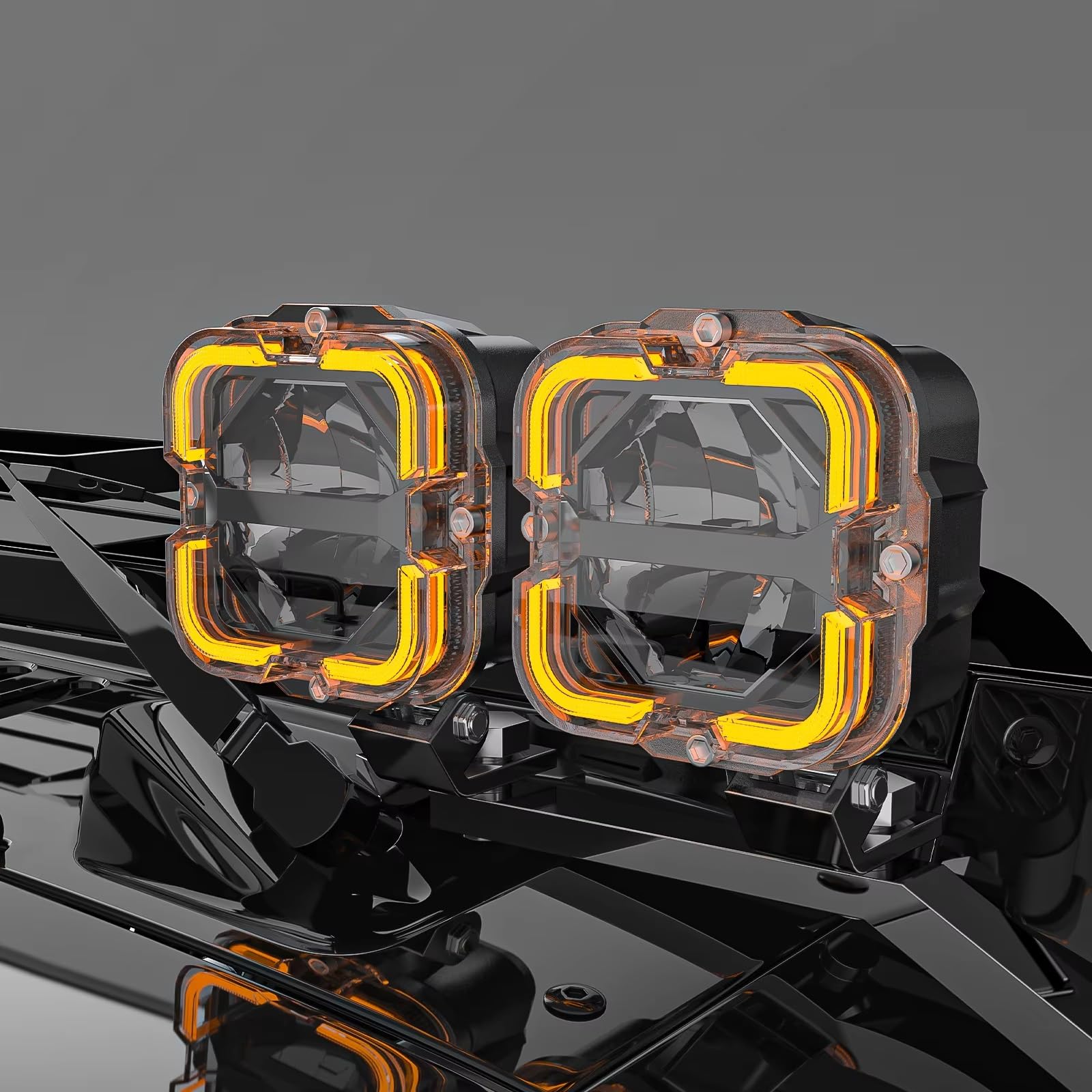 Faro Principal Barra De Luz LED Obra Lámpara Led Ámbar DRL 12v Foco Conducción Para Camioneta Respaldo Todoterreno Motor Coche SUV ATV Faros Delanteros(1pair B)