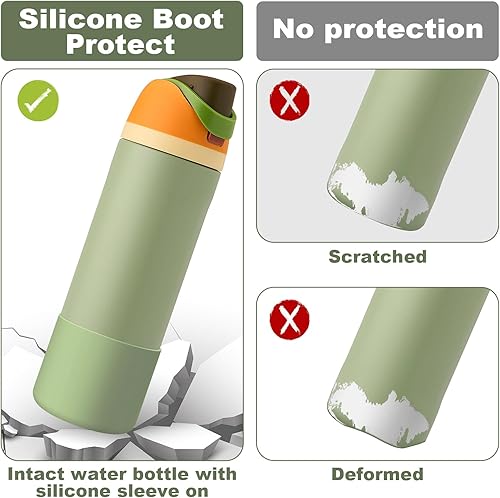 Vista 212 de 2PCS Silicone Water Bottle Boot for Owala 24oz 32oz 40oz, Anti-Slip Protective Sleeve Bottom Bumper Protector for FreeSip, Twist, and Flip Stainless