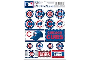 WinCraft MLB Chicago Cubs Vinyl Sticker Sheet 5" x 7"