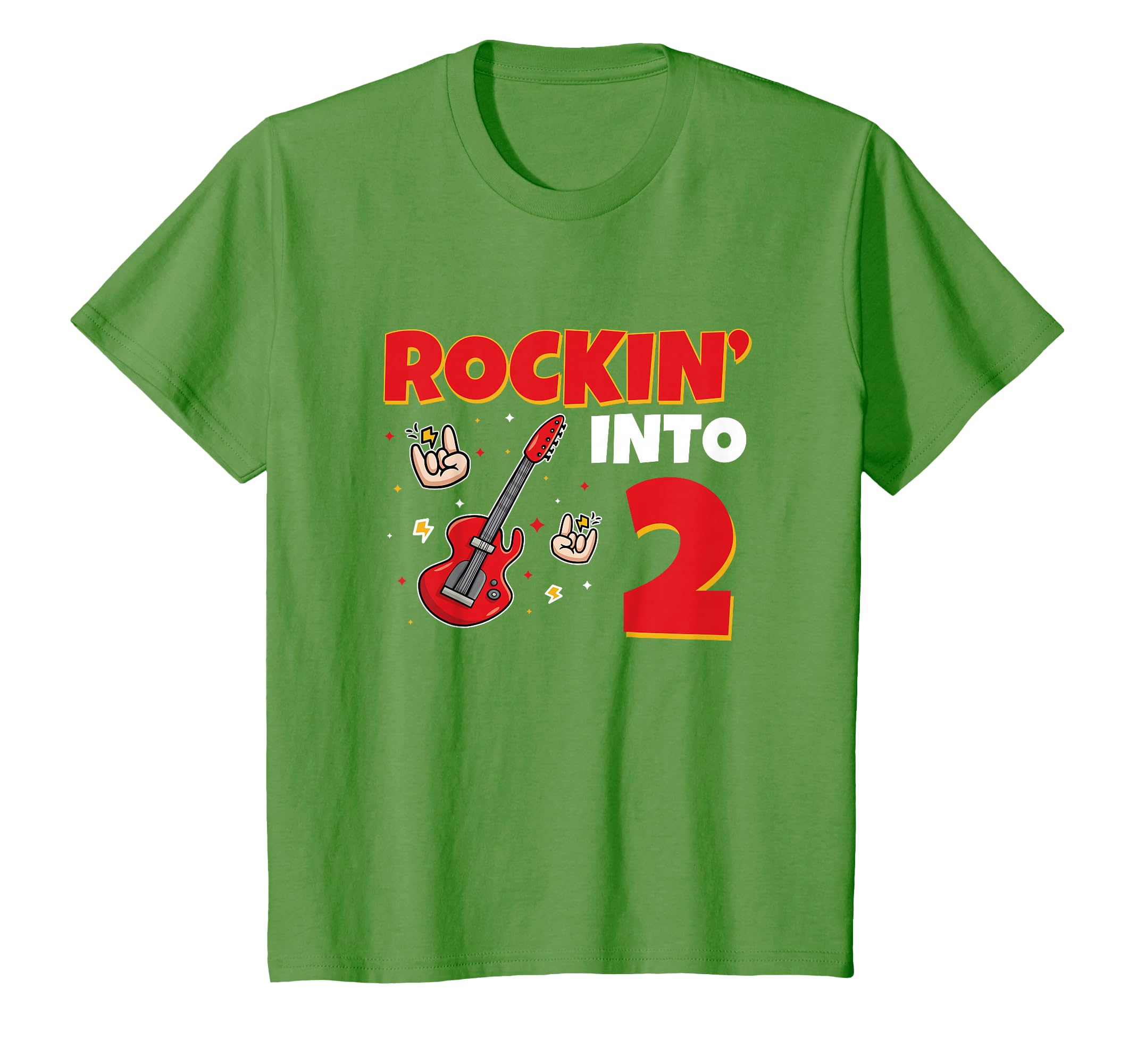 Rockin Into 2 Rockstar Guitar 2 Year Old 2nd Birthday T-Shirt