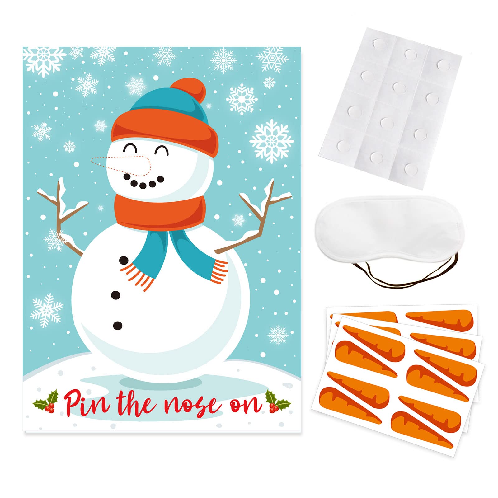 Jeu De Noël Bonhomme De Neige Jeu 'Colle Le Nez Du Bonhomme De Neige' ASTARON - 36 Autocollants Pour Fêtes De Noël Décoration Fête Classe