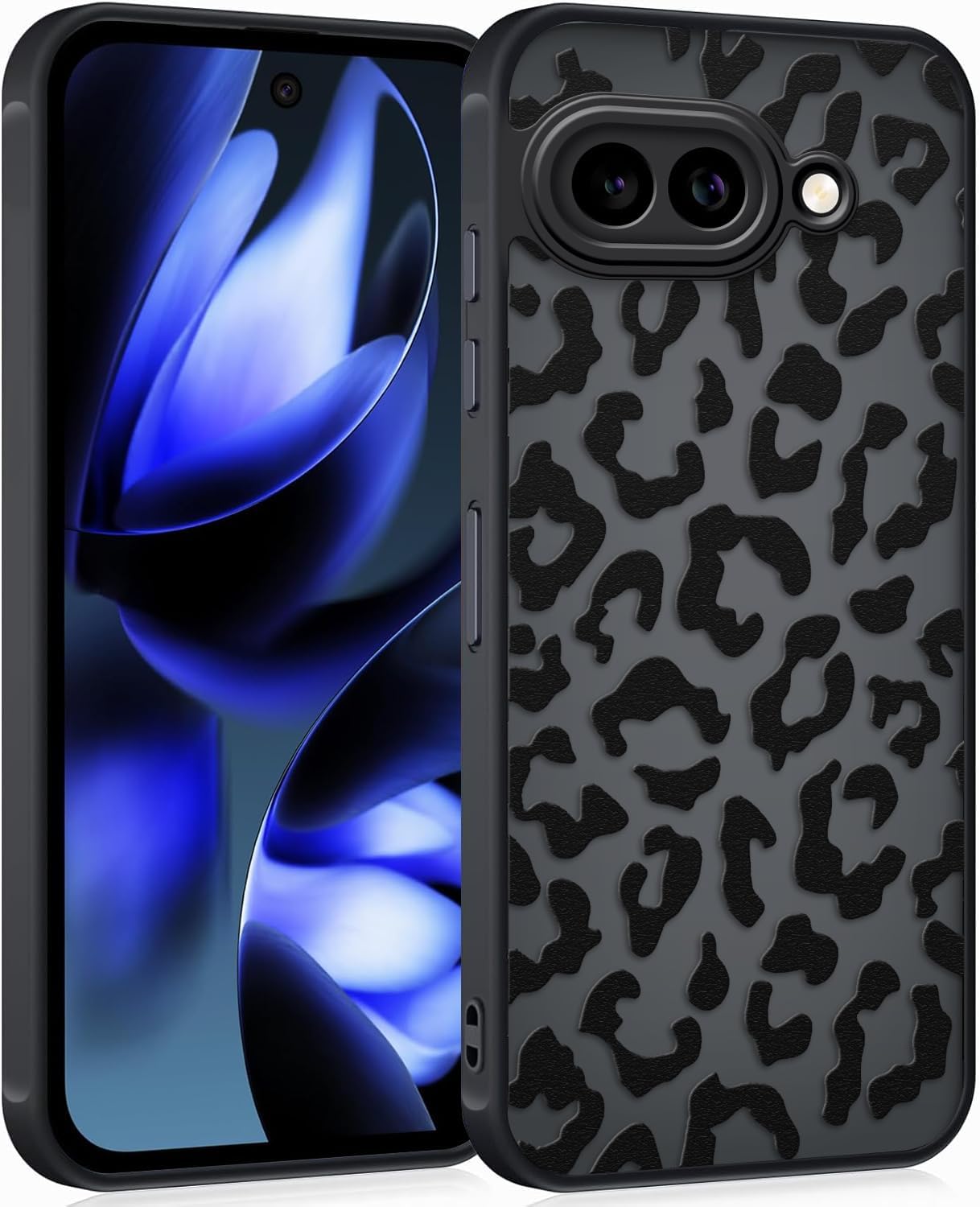 Product image of Mobile Phone Case for Google Pixel 9A Case, Matte Translucent Case with Stylish Leopard Pattern, Silicone Aesthetic Protective Case with Scratch-Resistant PC Back + Shockproof TPU Bumper