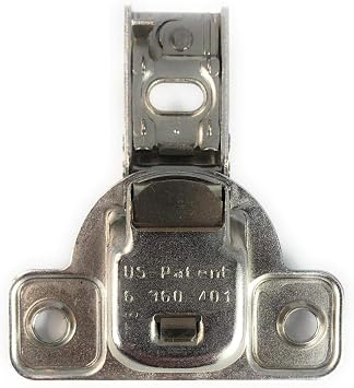 Salice E-Centra Nickel-Plated Metal 106-degree 9/16-inch Overlay Screw-on Face Frame Hinge with 2 Cams (10)