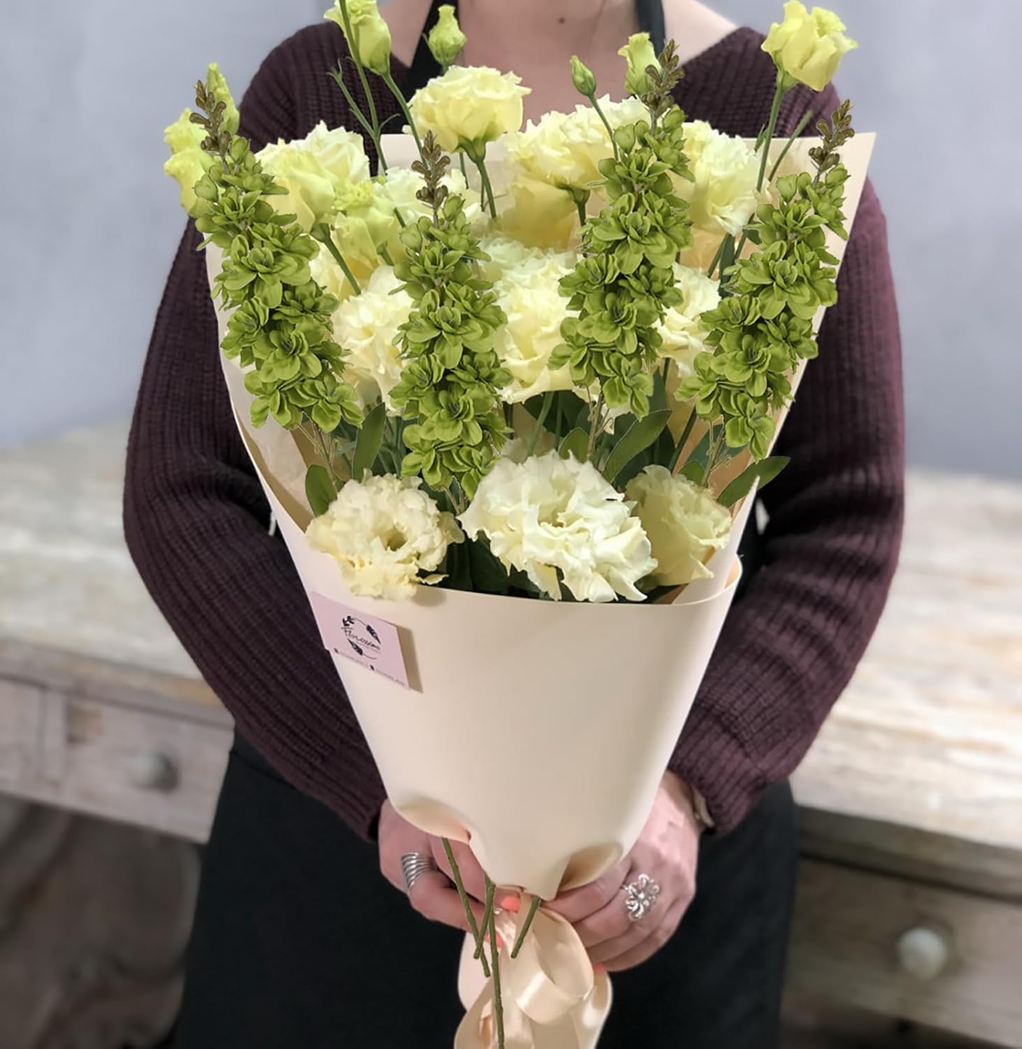 IPOPU Delphinium Artificial Flowers Green Snapdragon Flowers 6 PCS Antirrhinum Artificial Snapdragon Flowers 33.5 in Long Stem Flowers for Tall Vase Wedding Home Decor (Green)