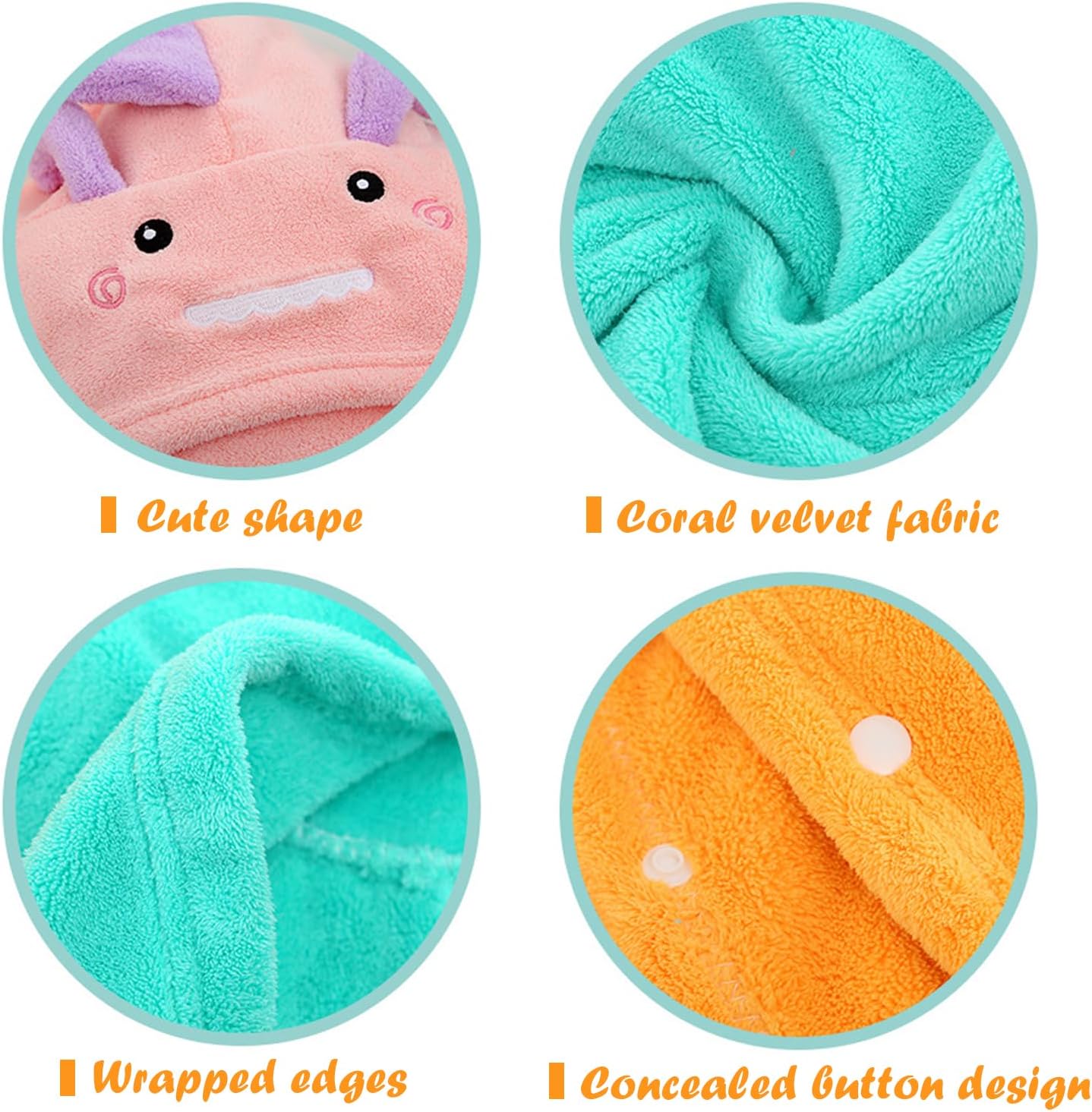 Kids Hooded Bath Towel, Microfiber Hooded Towel, Beach Towel Pool Bath Towel, Soft and Absorbent, for Beach Pool Girls Boys 3-12 Years Old