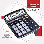 CATIGA 12 Digit Desk Calculator, Desktop Calculators with Large LCD Display & Big Buttons, Dual Power Solar & Battery, Standard Basic 4 Function Calculator for School, Office, Home