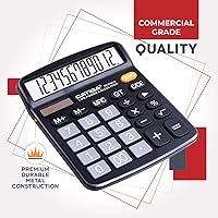 Vista 6 de CATIGA CD-2786 - Calculadora de escritorio de 12 dígitos con pantalla LCD grande y botón sensible, energía solar dual y batería, función estándar