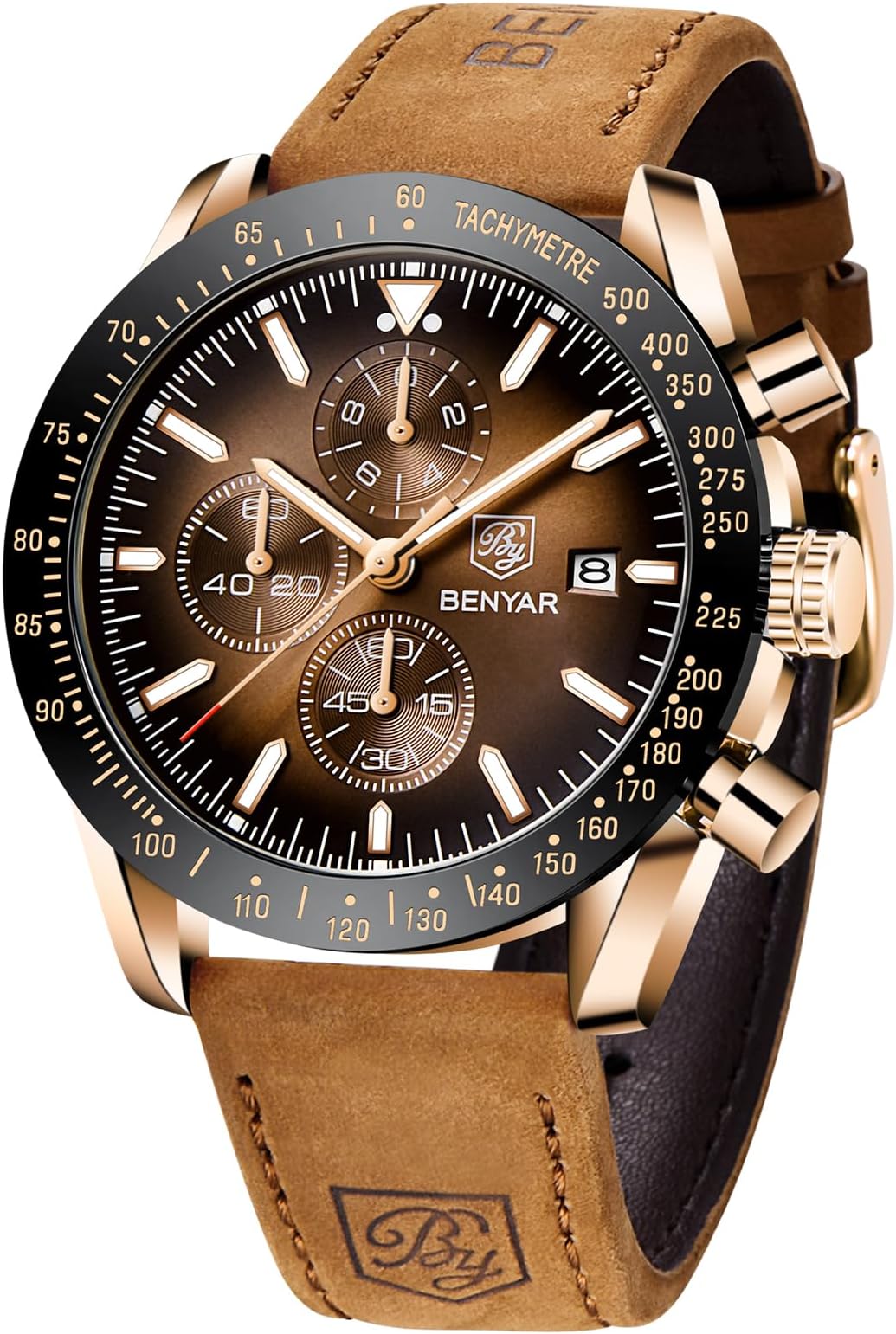 BY BENYAR Chronograph Men's Watch (Black Dial Black Colored Strap)