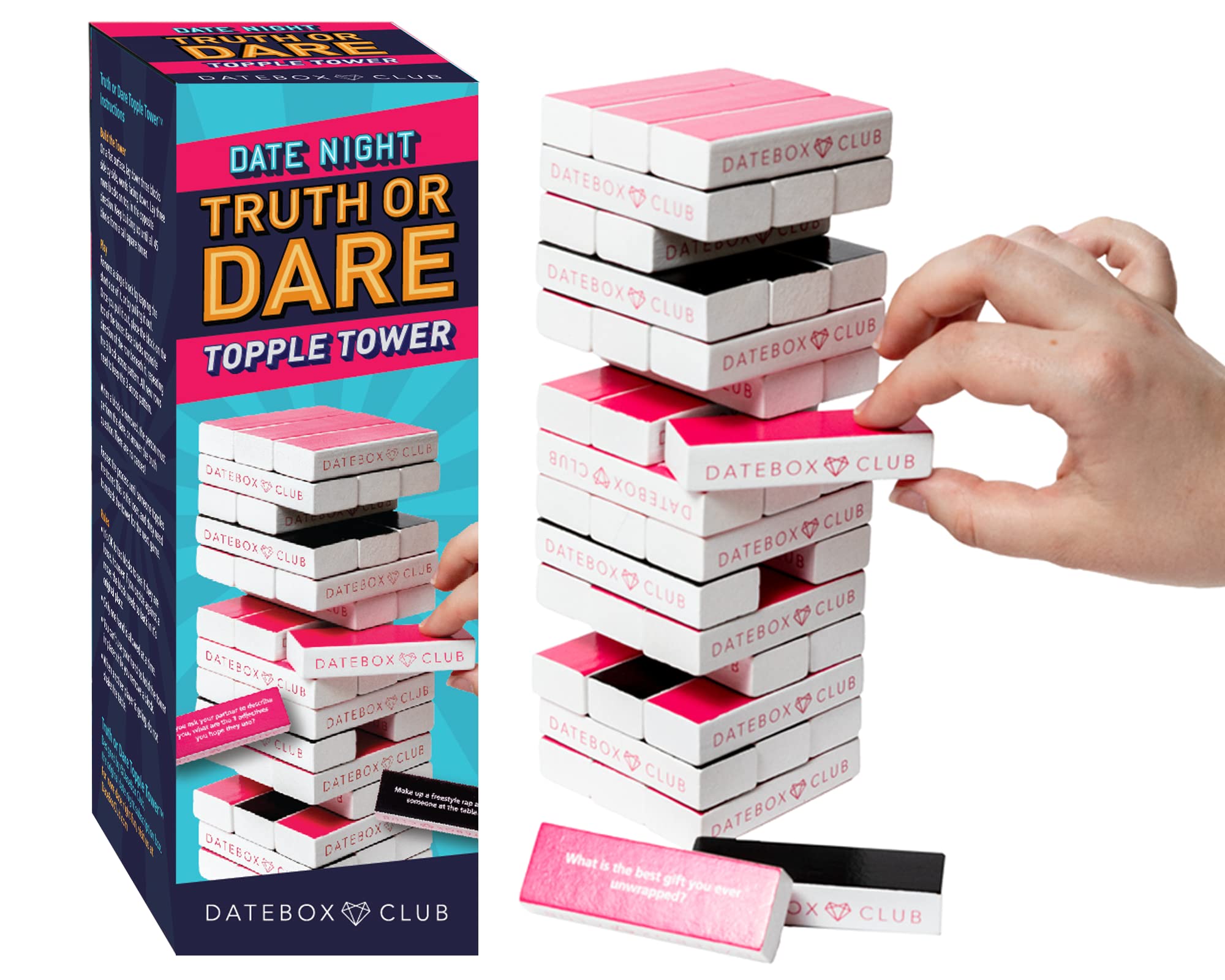 Amazon.com: DateBox Mini -The Perfect Date Night Fun Game for Couples- This  Truth or Dare Topple Tower Stacking Game Plays Like The Traditional Tower  Games and Makes Your Date Night More Fun