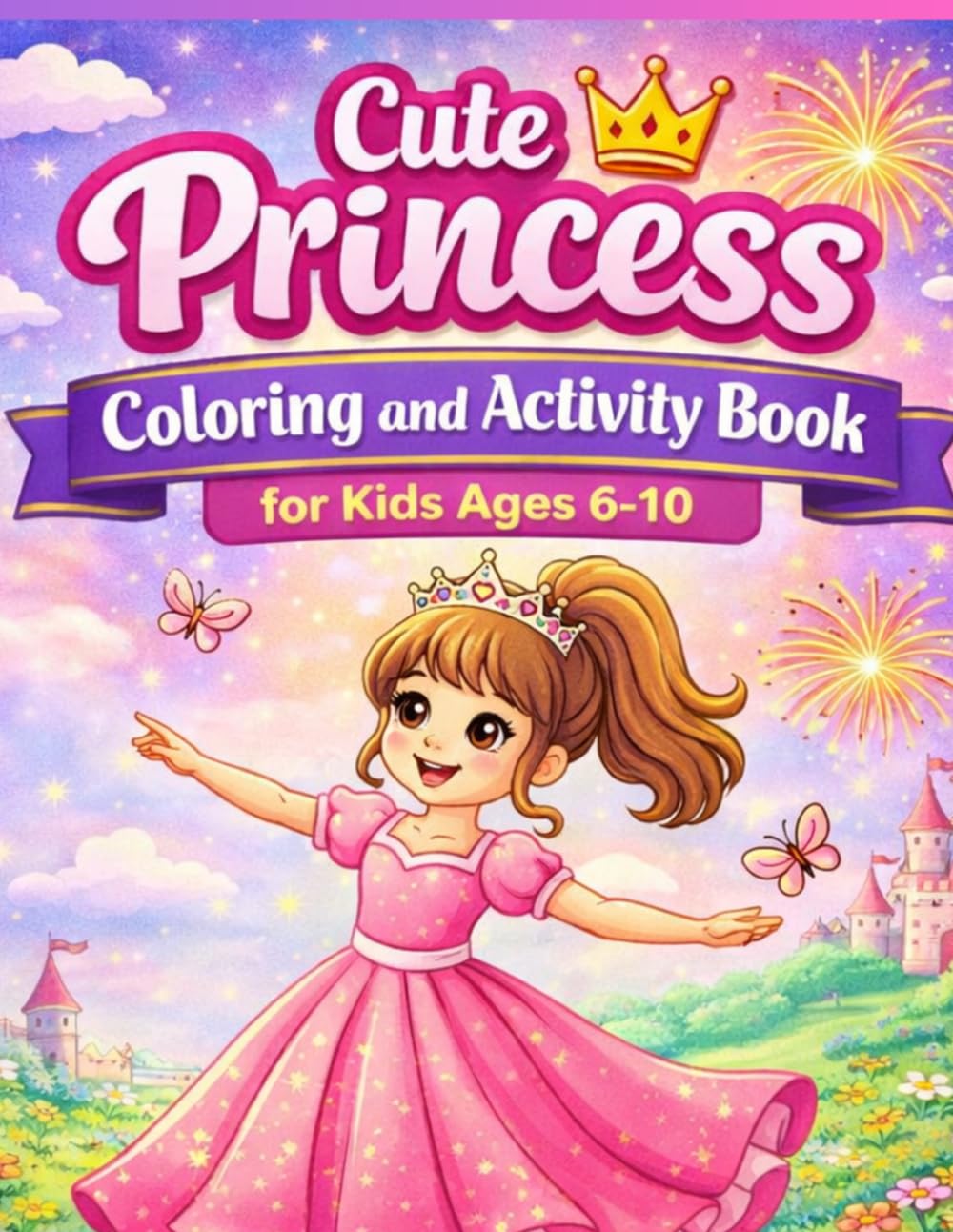 Cute Princess Coloring and Activity Book for Kids Ages 6-10: Mazes, Spot the Differences, Hidden Objects and Fun Royal Adventures (Cute Princess Coloring Adventures)