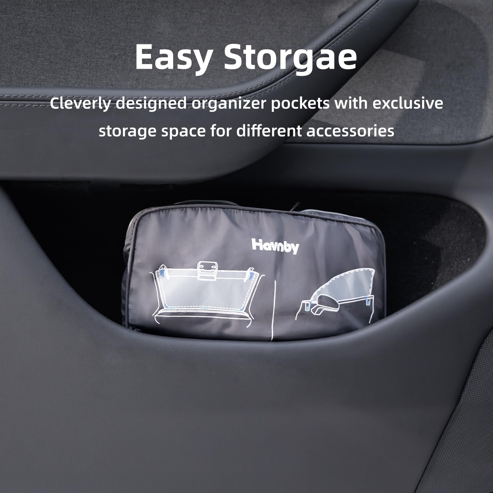 Havnby Tesla Model Y Juniper zasłony samochodowe, ochrona przed wzrokiem, ochrona przed słońcem, na kemping, składane akcesoria samochodowe, ochrona przed promieniowaniem UV i słońcem, 8-częściowy