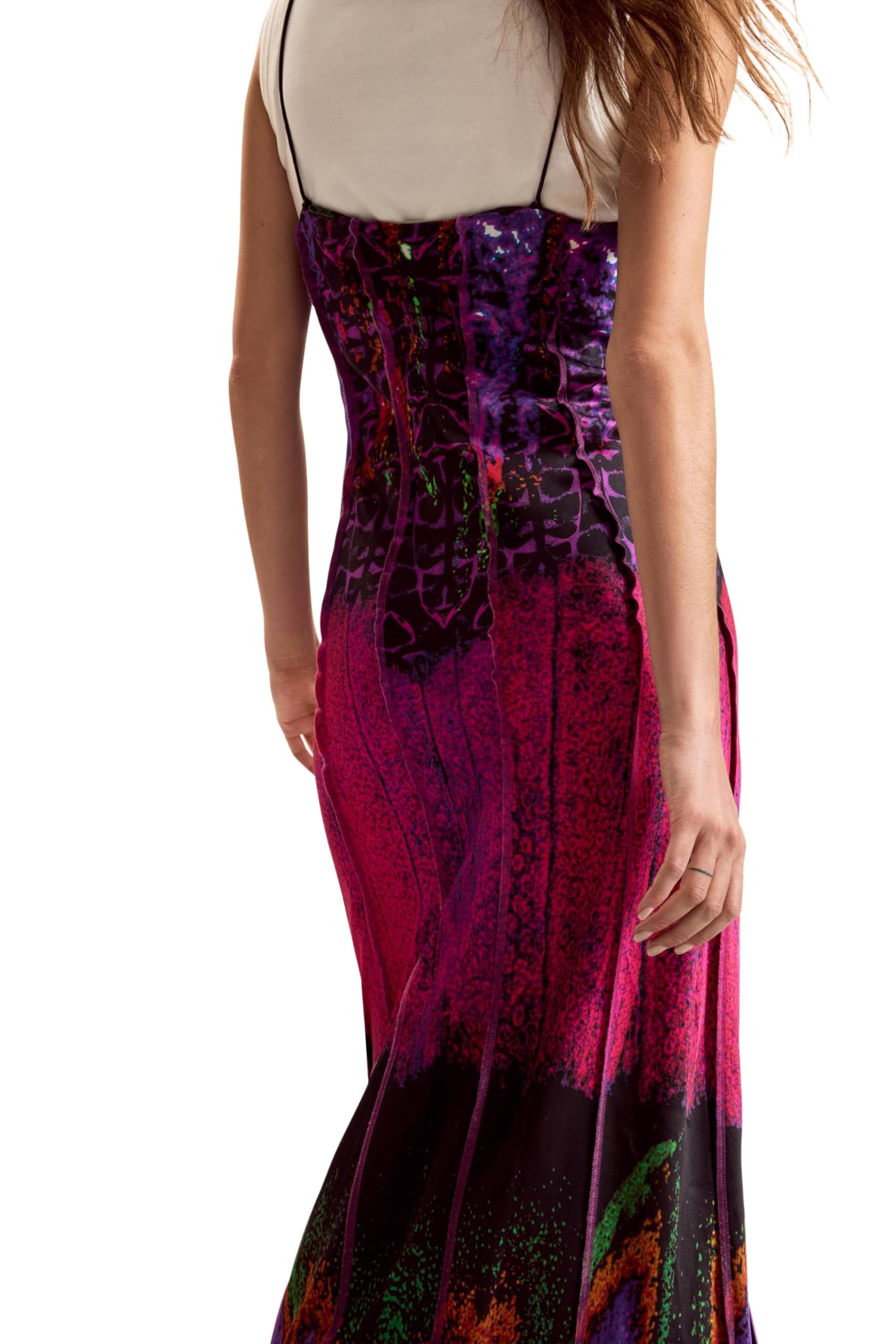Desigual Vestido sin Mangas de la colección Mujer, Rosa Oscuro, XL