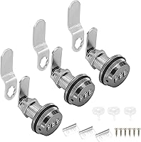 Vista 9 de CozyTower - Cerradura de combinación de números para archivador, cerradura de leva sin llave de 1-1/8 pulgadas para buzón de cajón de escritorio
