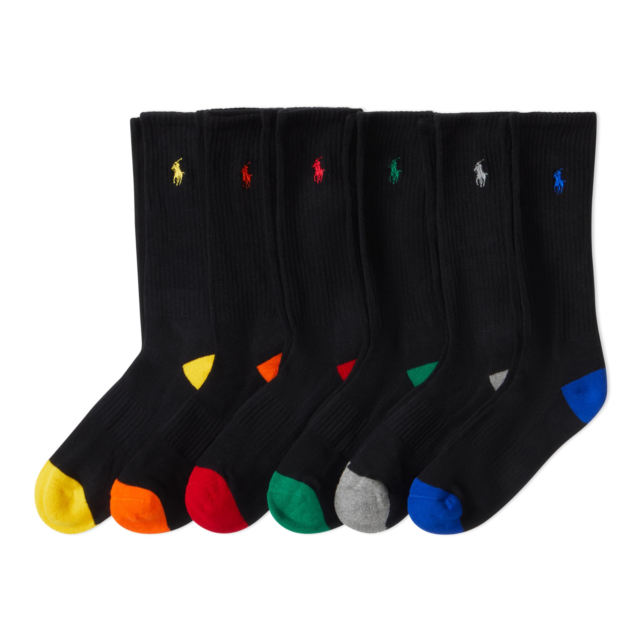 Men's Athletic Performance Cotton Crew Socks, 6 Pairs