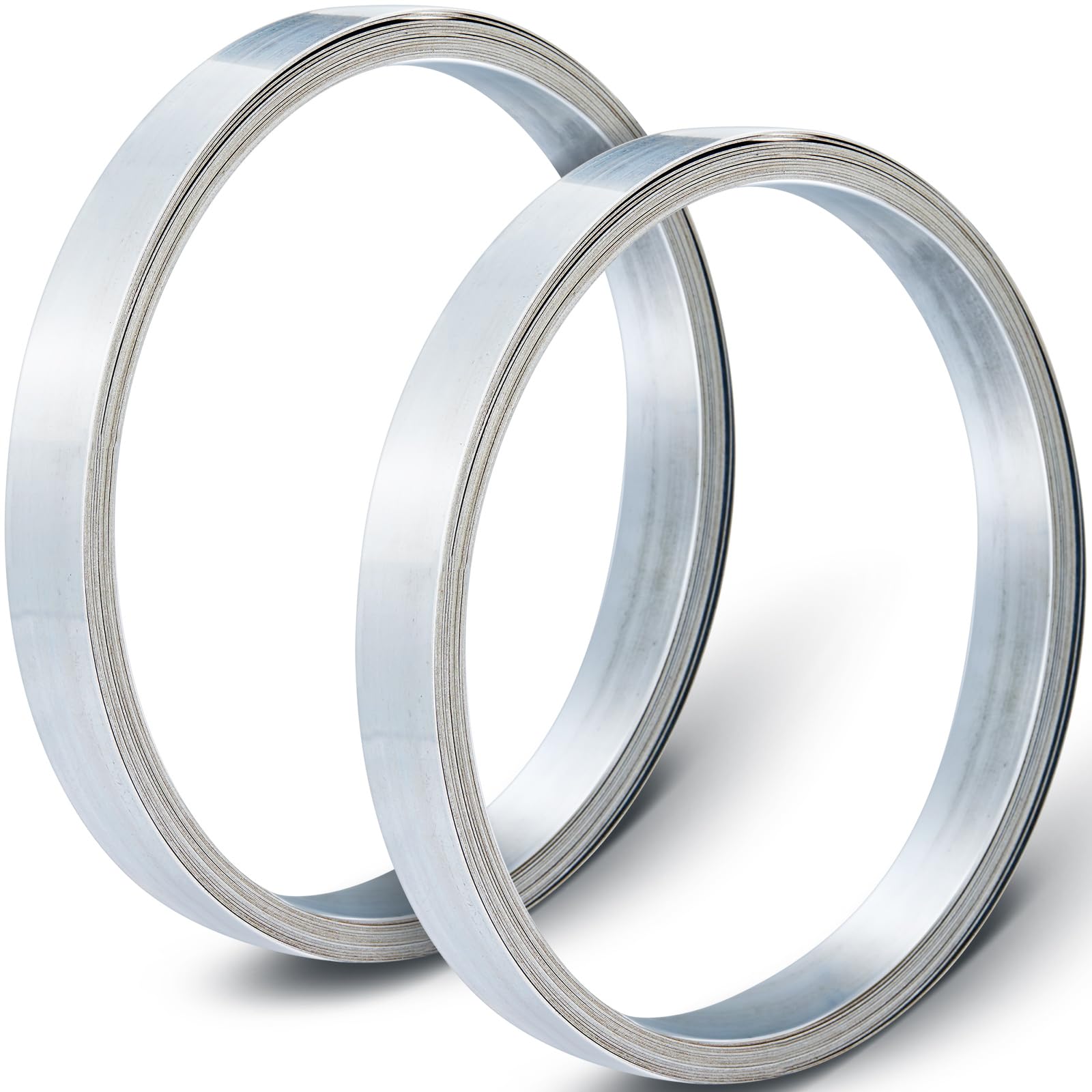 Yaocom 2 Rolls 1-1/4 x 32' x 0.035 Galvanized Strapping Duct Strapping Heavy Duty Metal Strap Wind Resistant Metal Banding for Fastening Projects, Beam Slings, Building