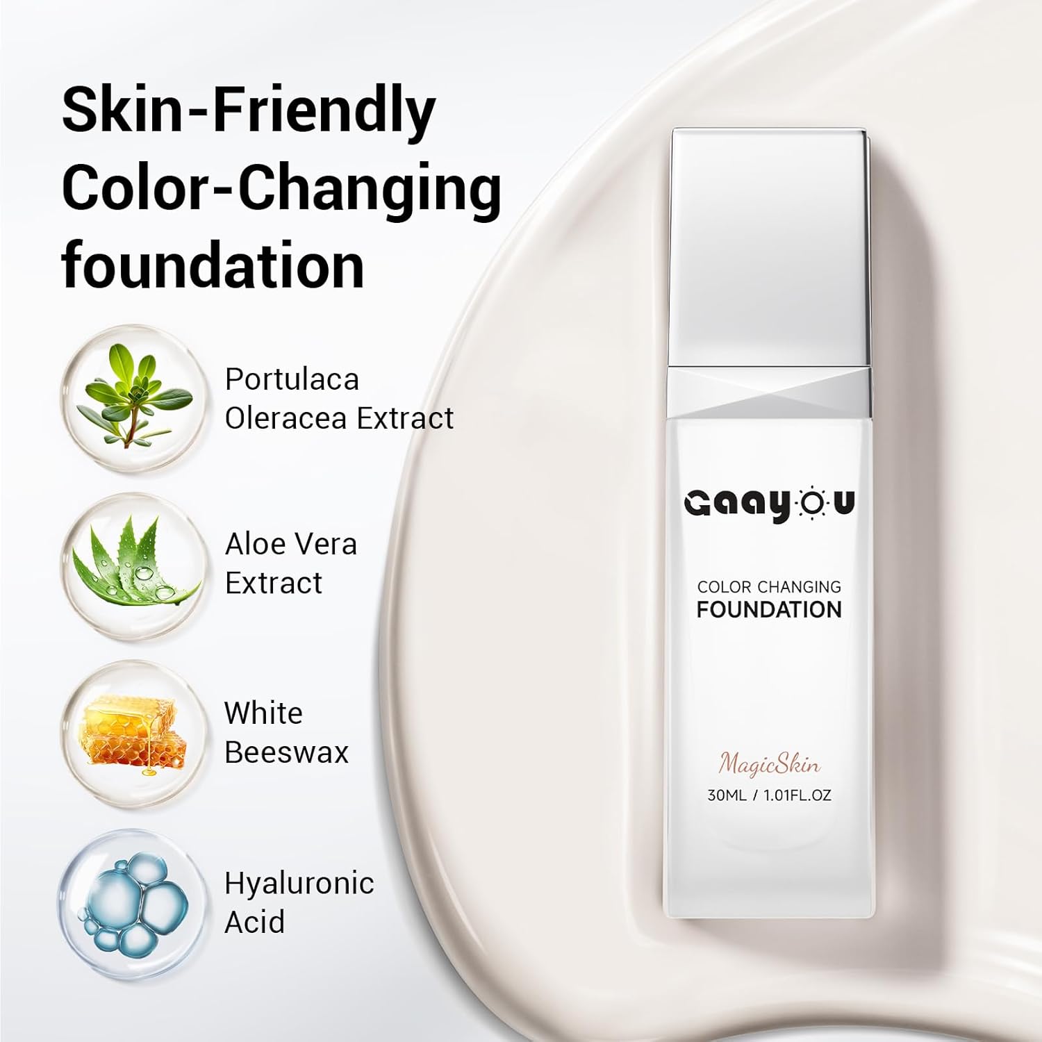 Color Changing Foundation Instantly Adapts to Your Skin Buildable Light-to-Full Coverage, Hydrating Liquid Concealer for Lightweight, Long-Lasting, Natural Dewy Finish Face Makeup (2 Pack)