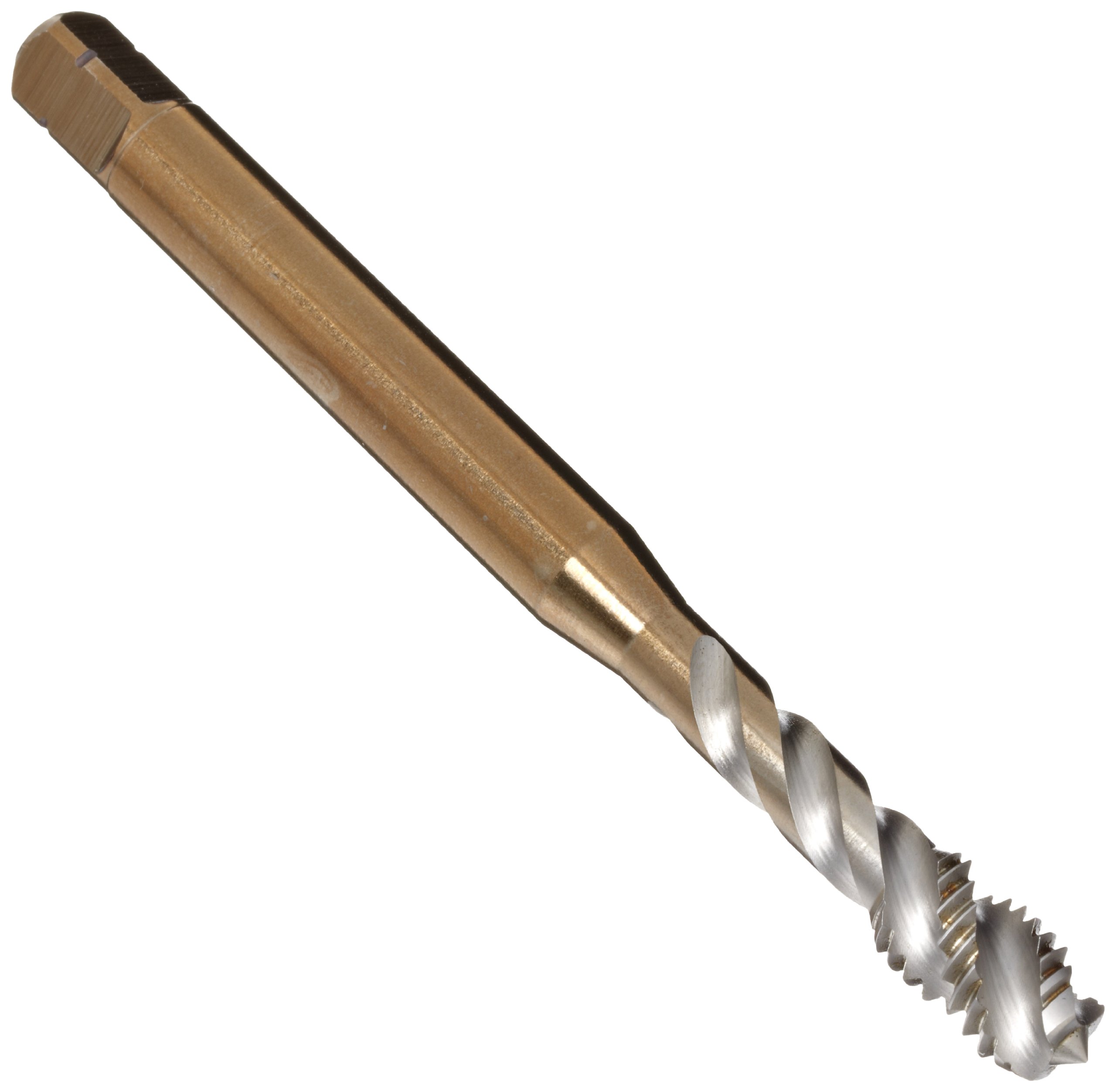 Dormer EX006G Powdered Metal Steel Spiral Flute Threading Tap, Gold Oxide Finish, Round with Square End Shank, Modified Bottoming Chamfer, M20-2.50mm Thread Size (Pack of 1)