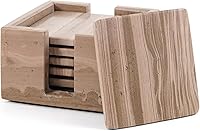 Vista 11 de Radicaln Juego de 6 posavasos de mármol de ónix verde, hechos a mano, 3.5 pulgadas, cuadrados para bebidas, juego de posavasos con soporte